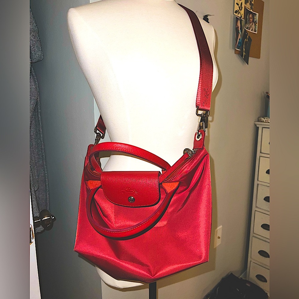 Longchamp Nylon Red Crossbody Bag